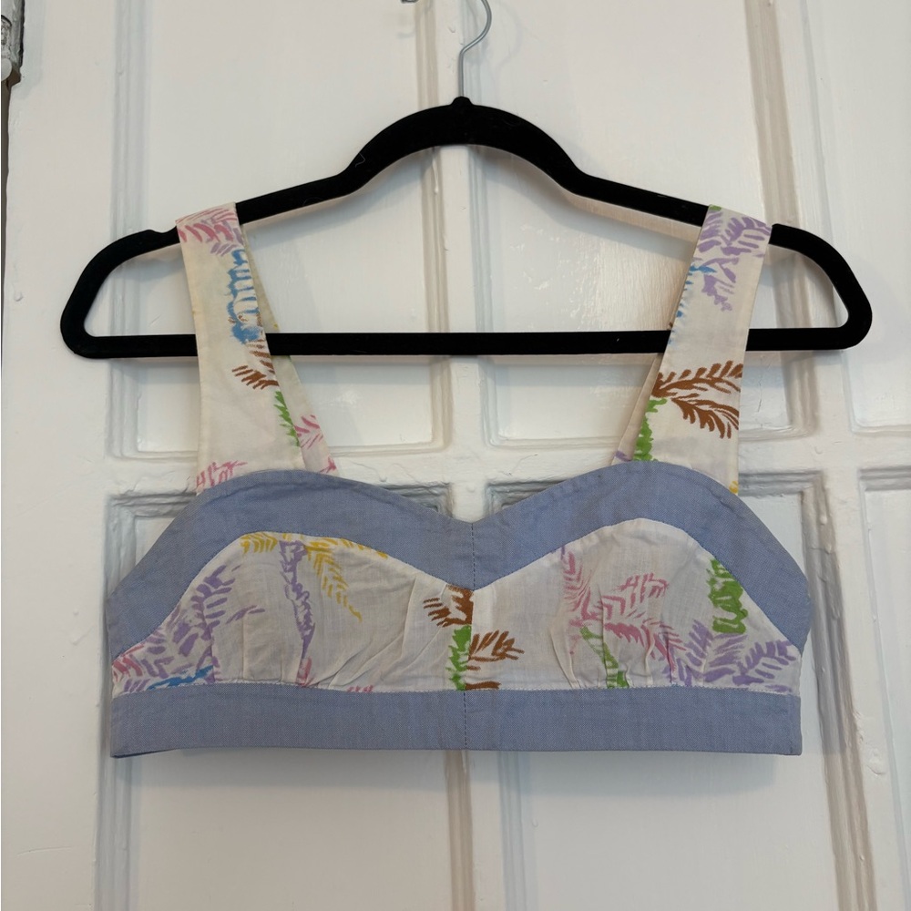 Vintage Multi print Cropped bralette top